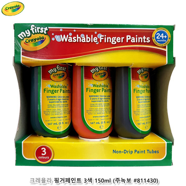 크레욜라 핑거페인트3색 150ml (주녹보 no.811430)