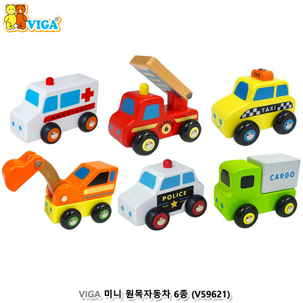 비가(VIGA) 미니 원목자동차6종 (V59621)